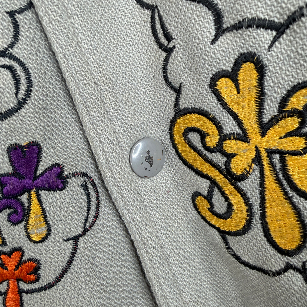 Hysteric Glamour Gray Embroidered Varsity Jacket