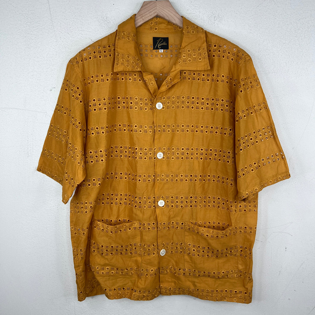 Needles Muatard Patterned Button Up Shirt