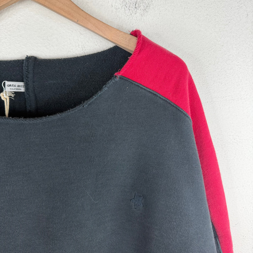 Greg Ross Cropped Gray/Red Sweater