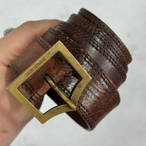 Dior Brown Leather D Point Belt