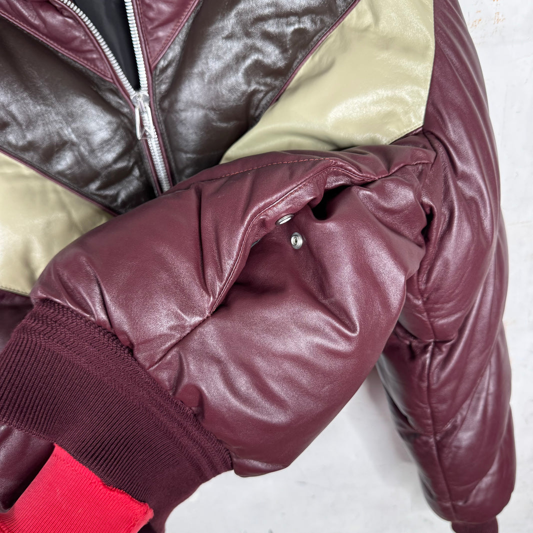 Bottega Tri Color Leather Puffer Jacket