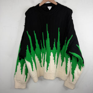 Bottega Veneta Wool Soundwave Split Knit Crewneck