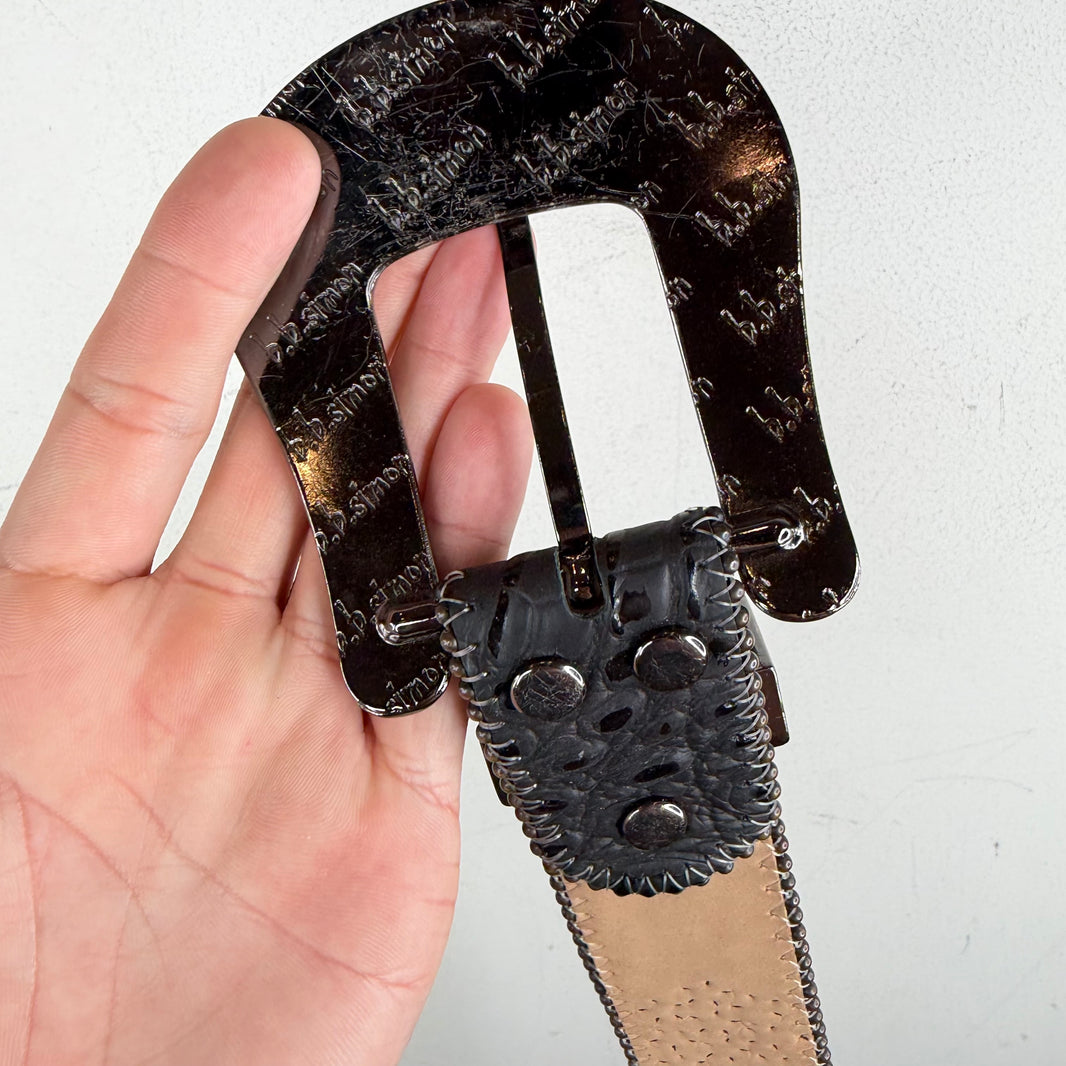 BB Simon Black Croc Belt