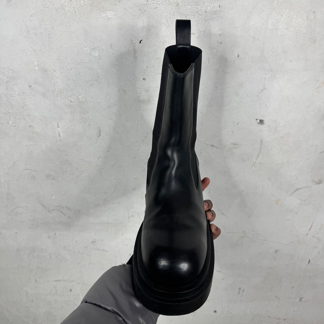Rick Owens Leather Chelsea Bogun Boots