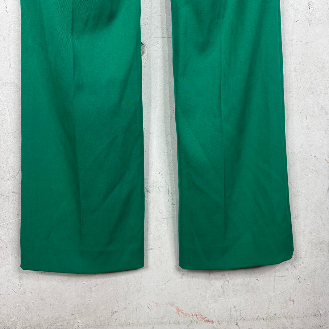 Balenciaga Green Pleated Trousers