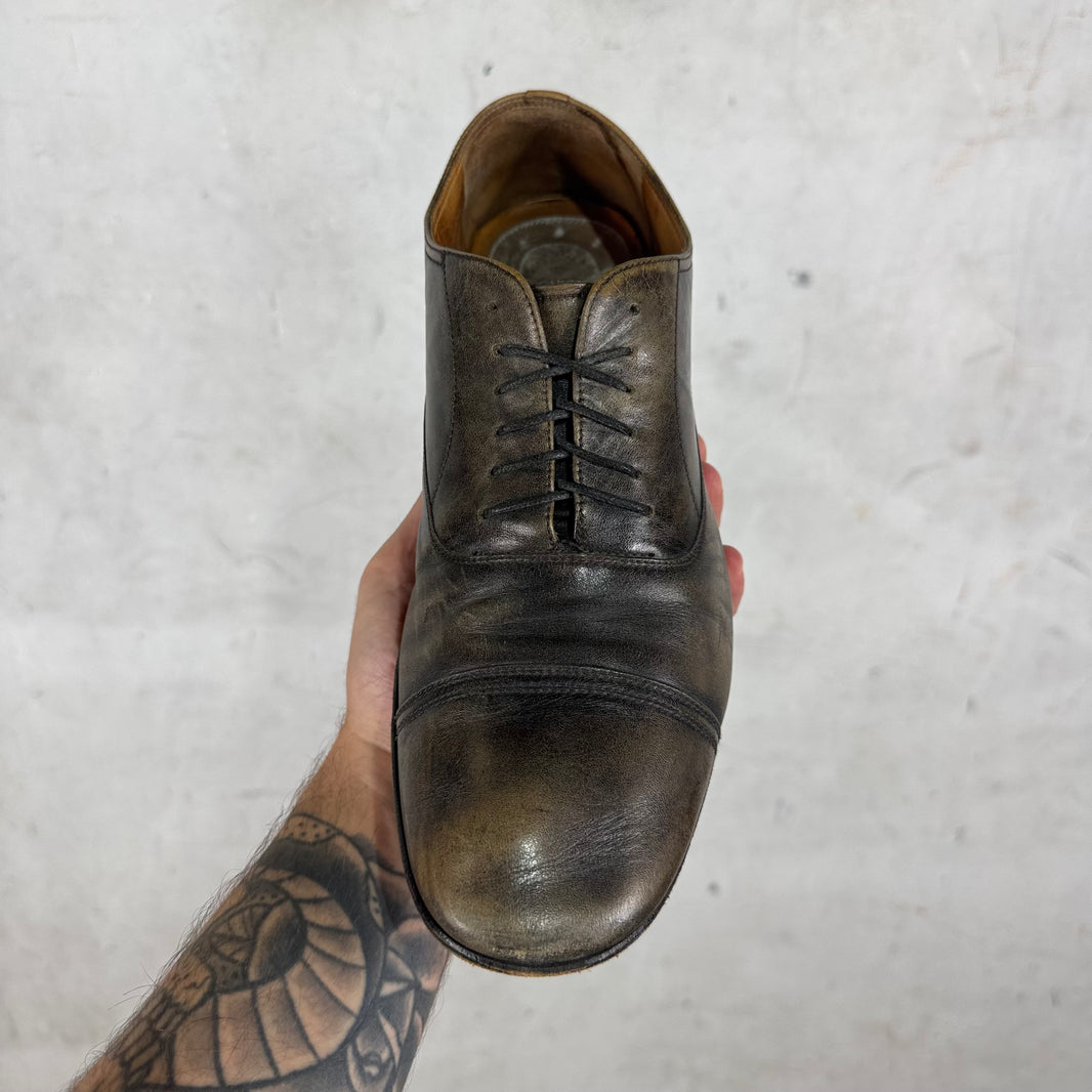 Margiela Distressed Brown Derby Shoe