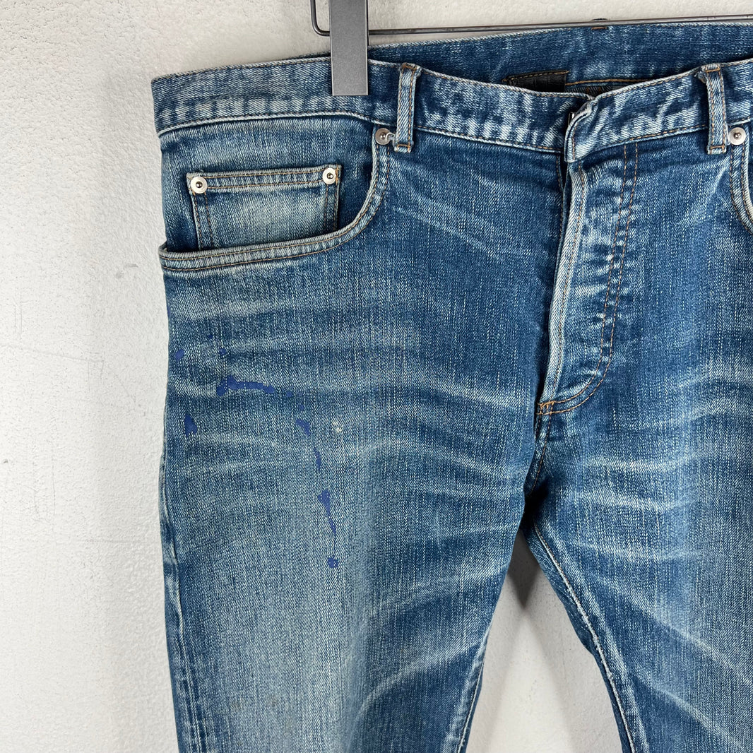 Dior Ink Me Paint Splatter Jeans