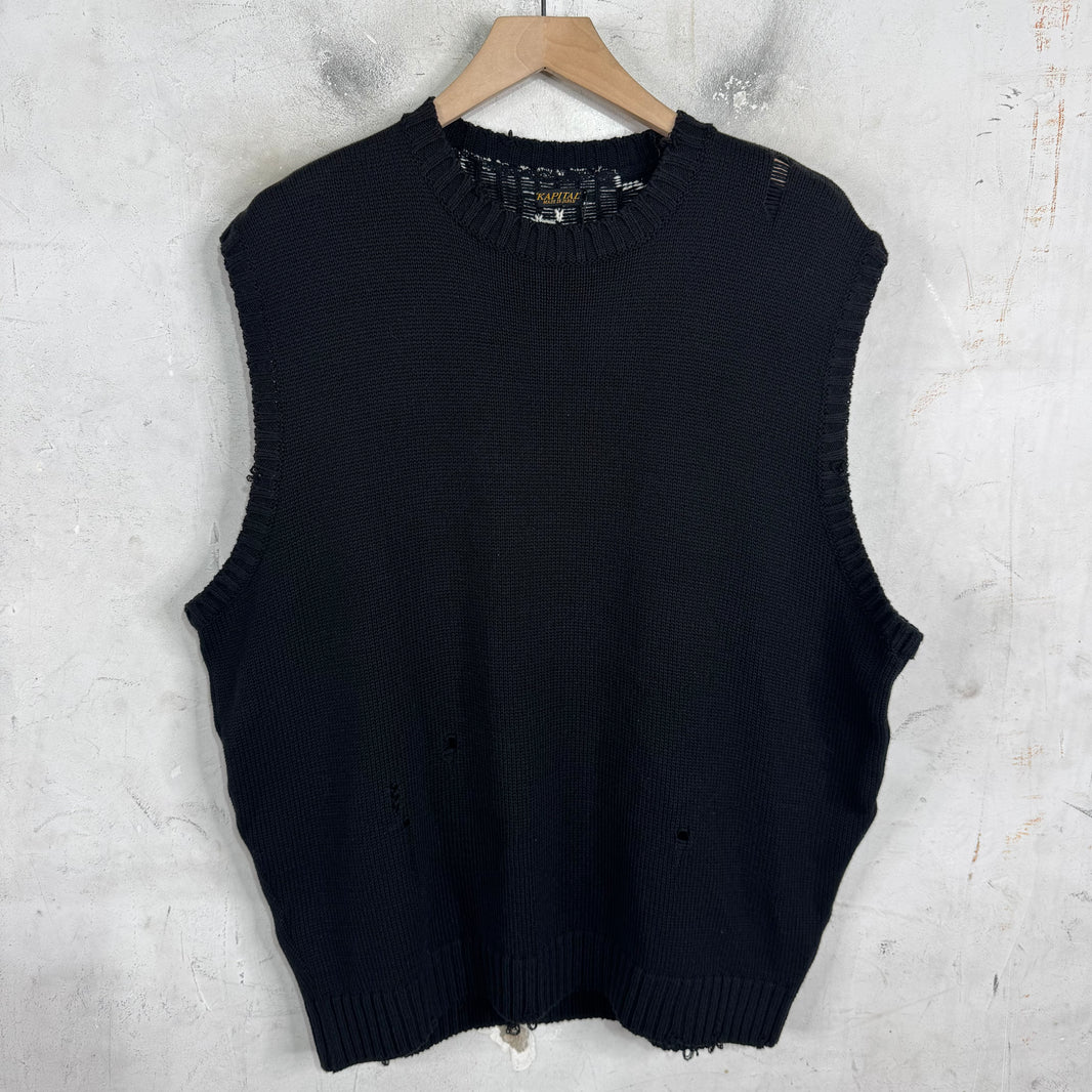 Kapital 5G Distressed Bones Sweater Vest