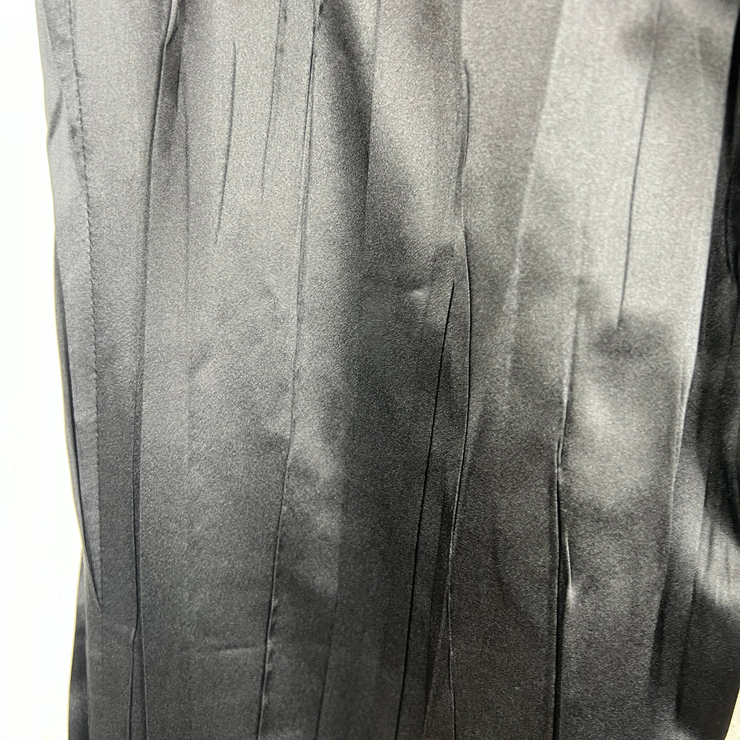 Saint Laurent Black Pleated Silk Trousers