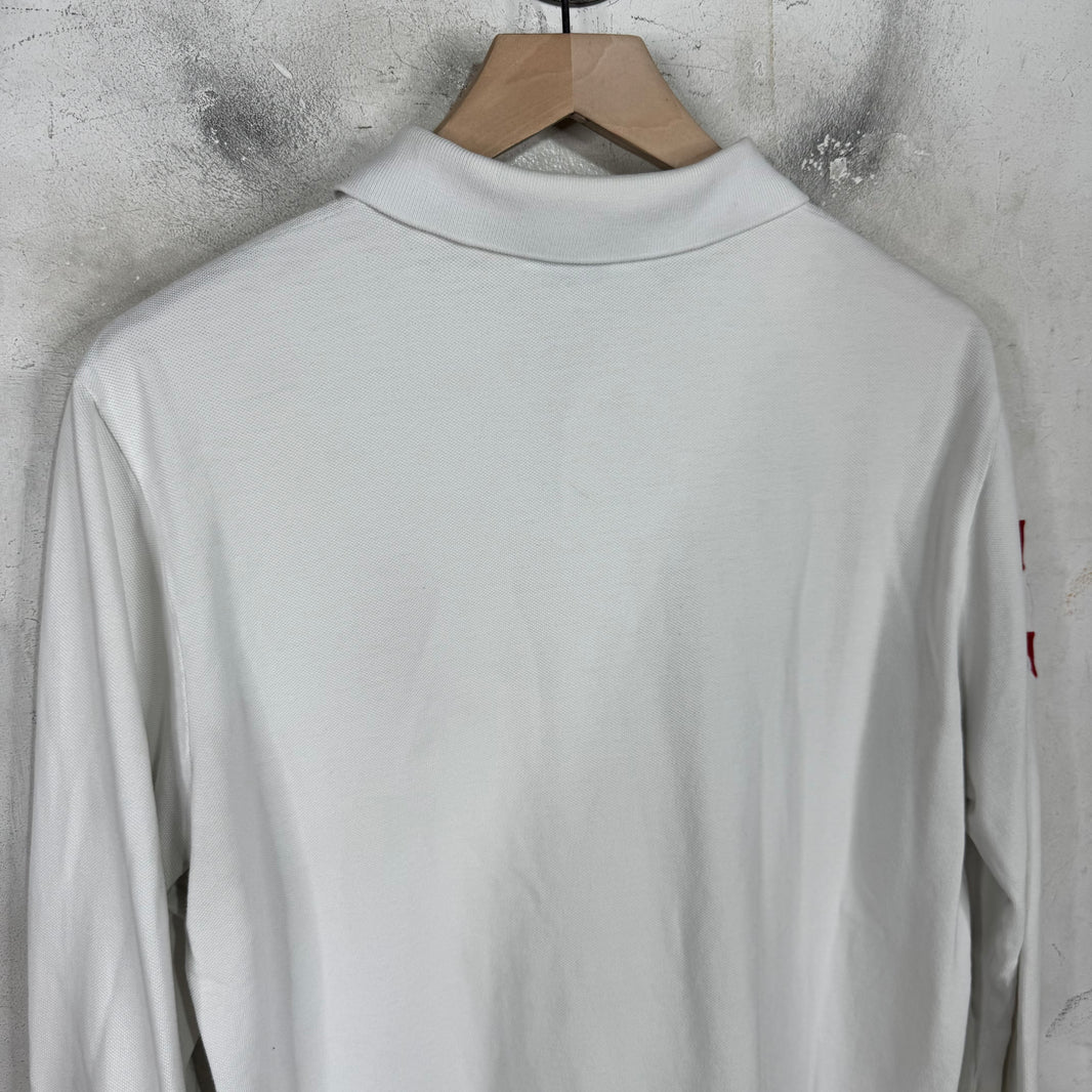 Ralph Lauren White Red Big Pony #3 L/S Polo