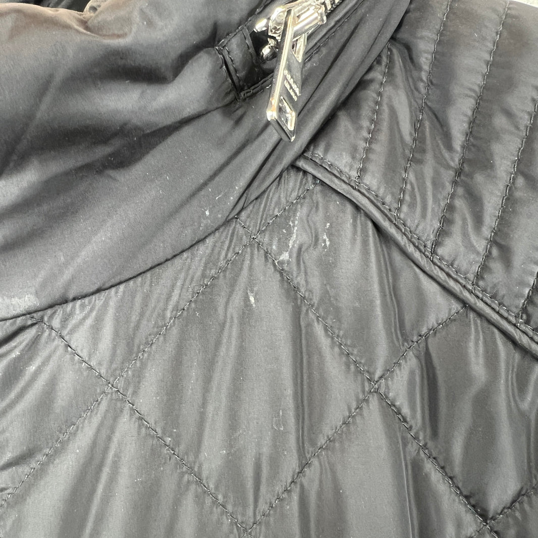 Prada Black Quilted Nylon Badge Zip Up Jacket