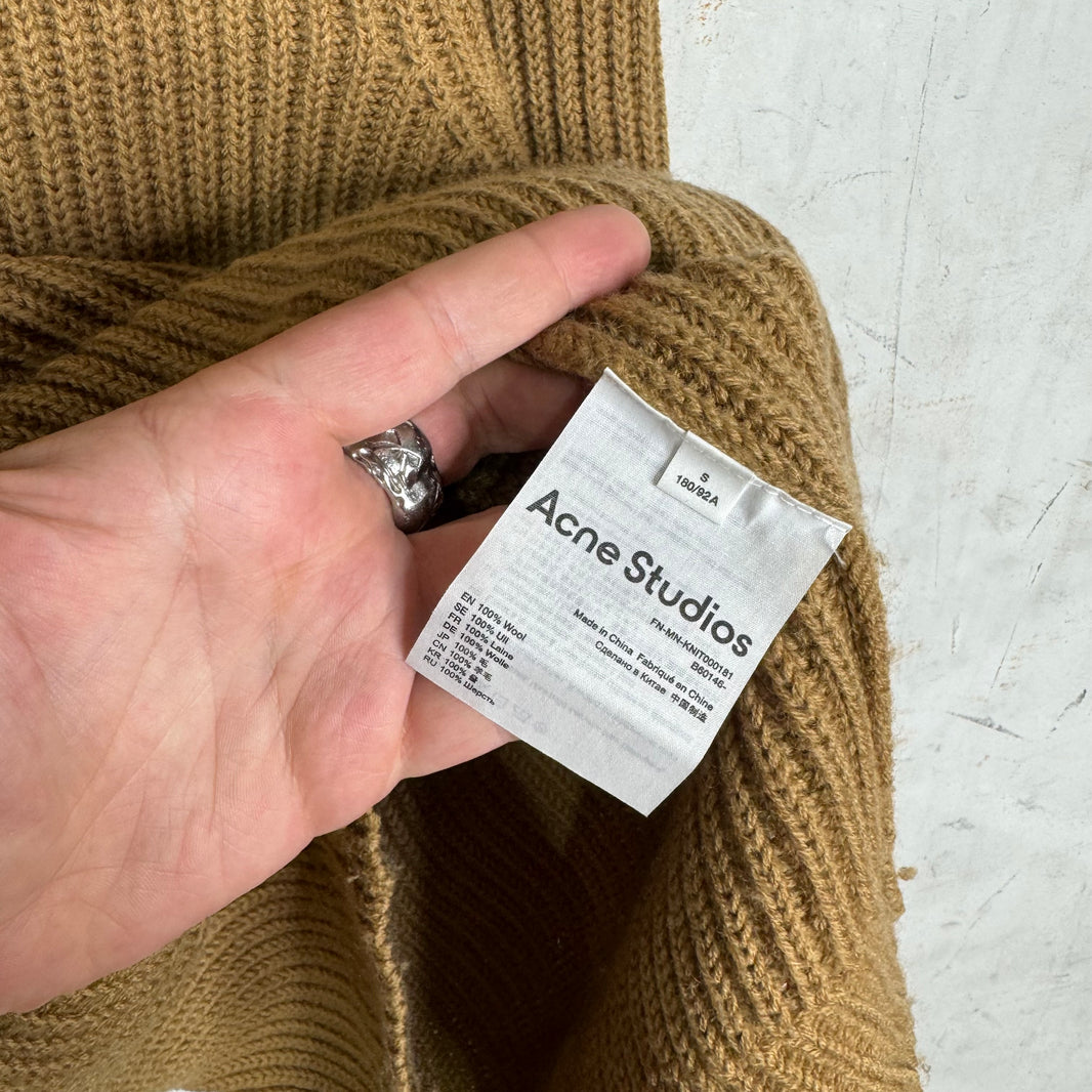 Acne Studios Khaki High Neck Wool Sweater