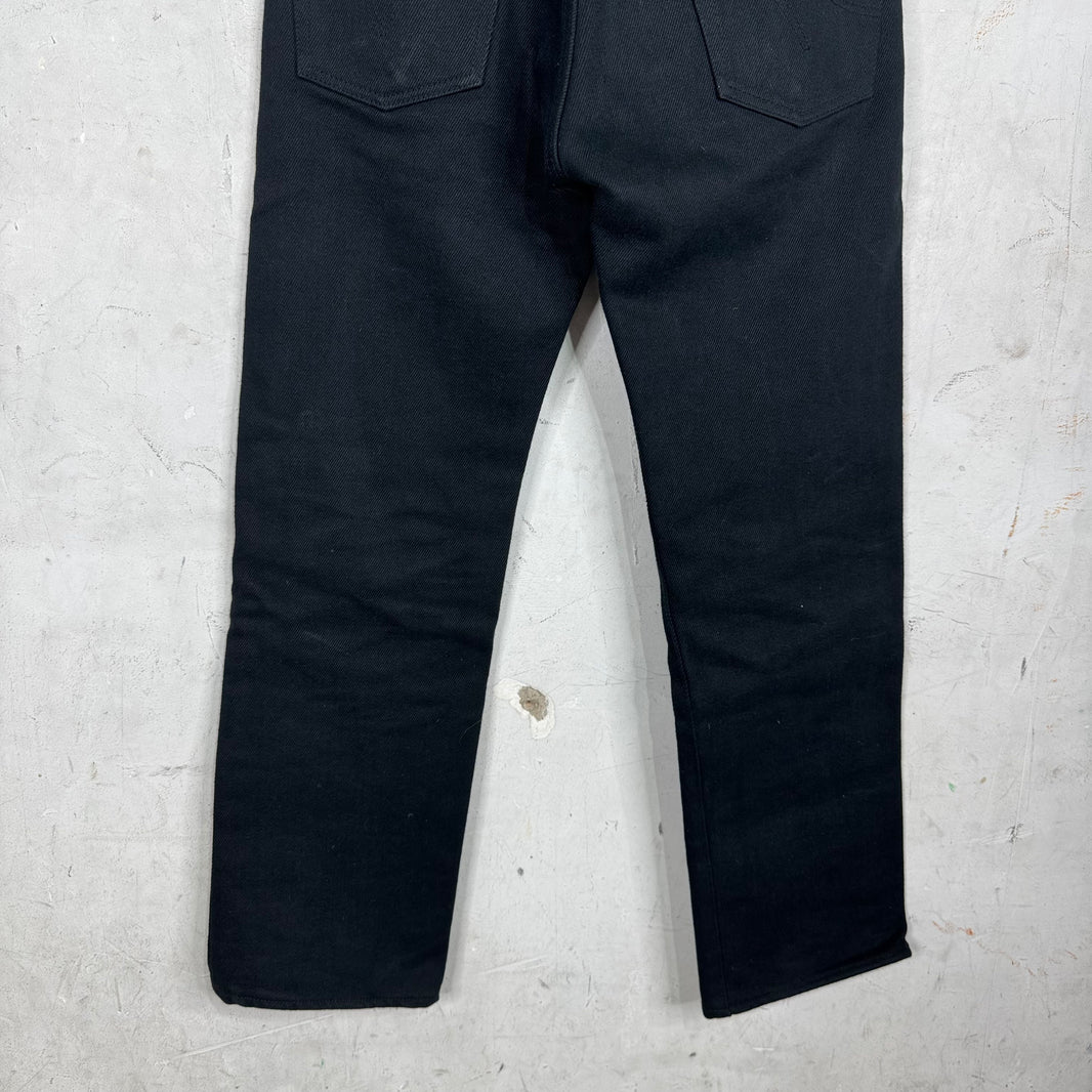 Iron Heart Hemmed Black Jeans