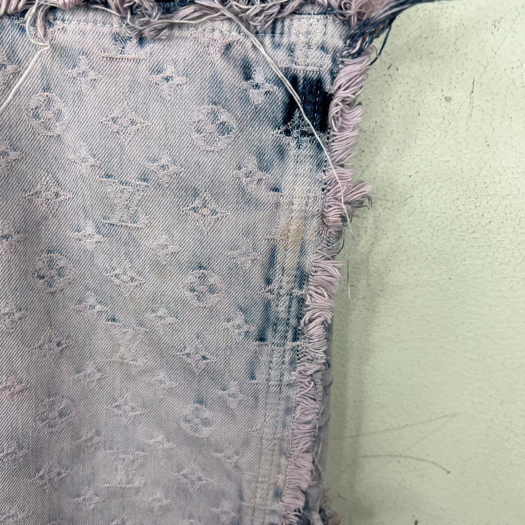 Louis Vuitton Purple Flayed Monogram Flared Carpenter Jeans