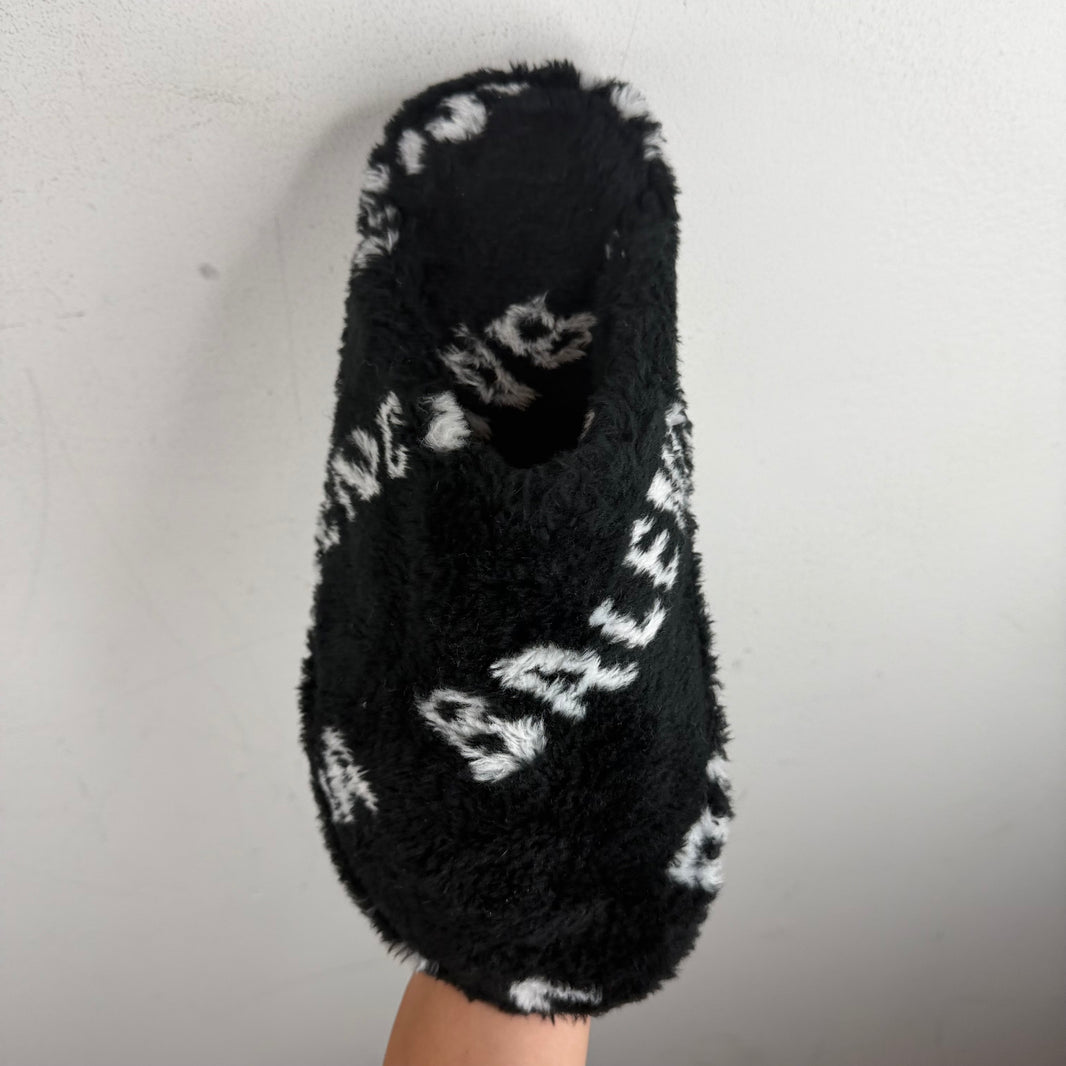Balenciaga Fuzzy Diagonal Logo Mules