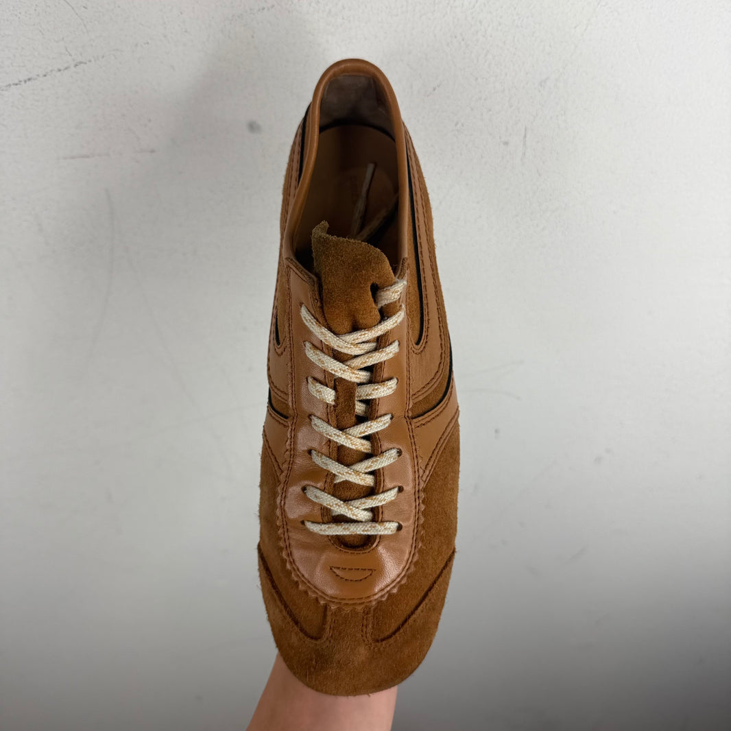 Dries Van Noten Brown Leather Driver Sneakers