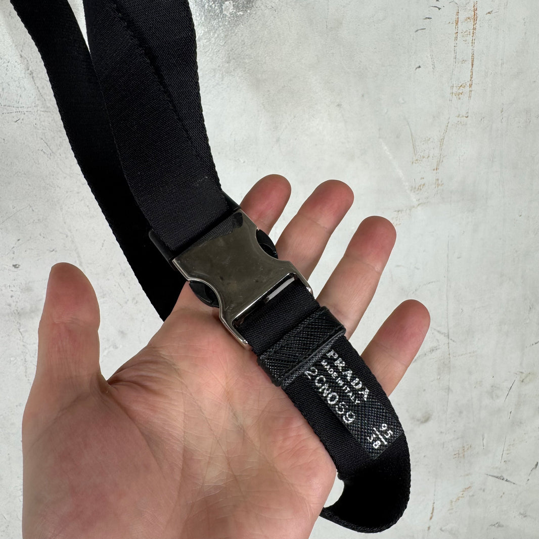 Prada Canvas Metal Buckled Belt