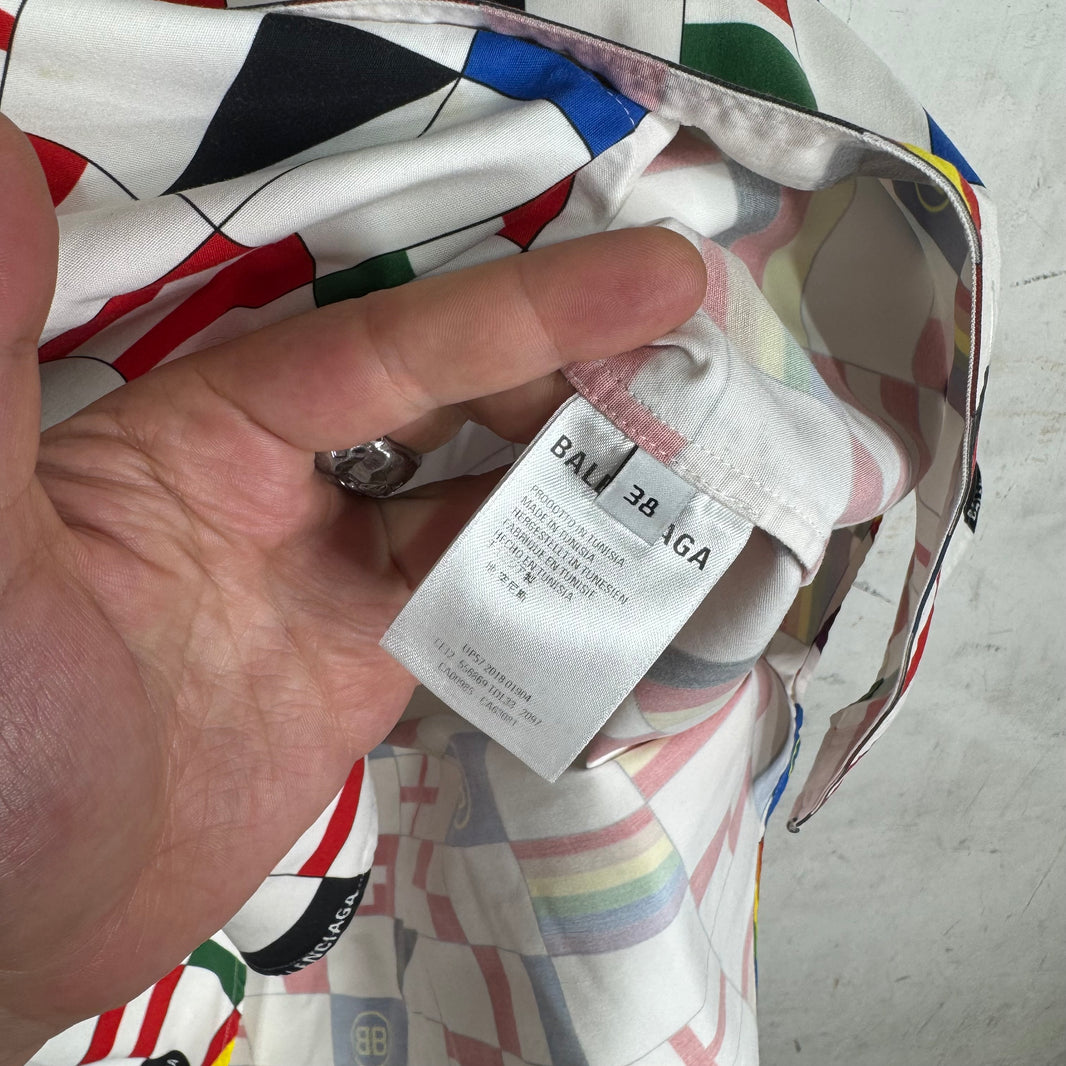 Balenciaga Flag Buttoned S/S Shirt