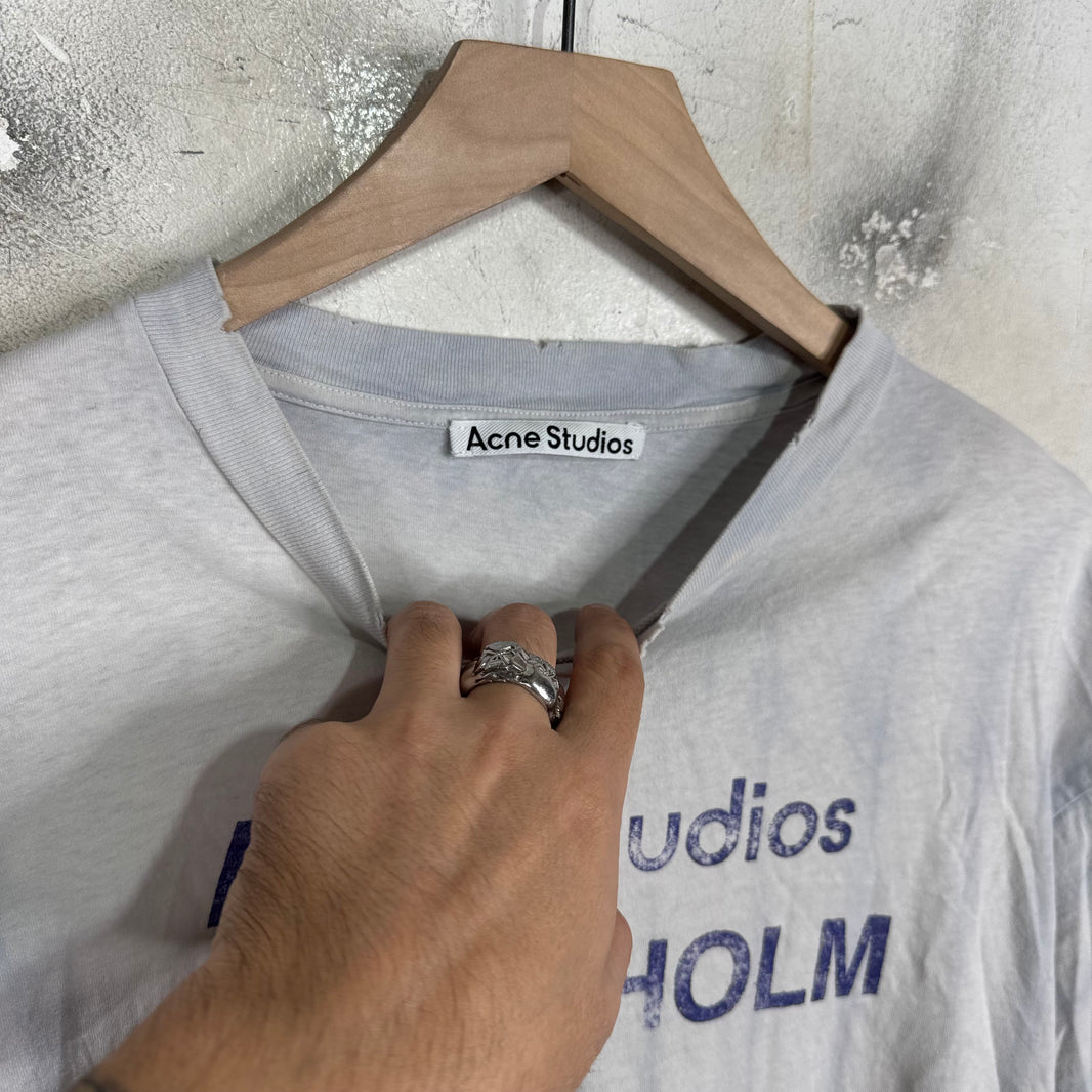 Acne Studios Purple Print Stockholm Logo T-Shirt