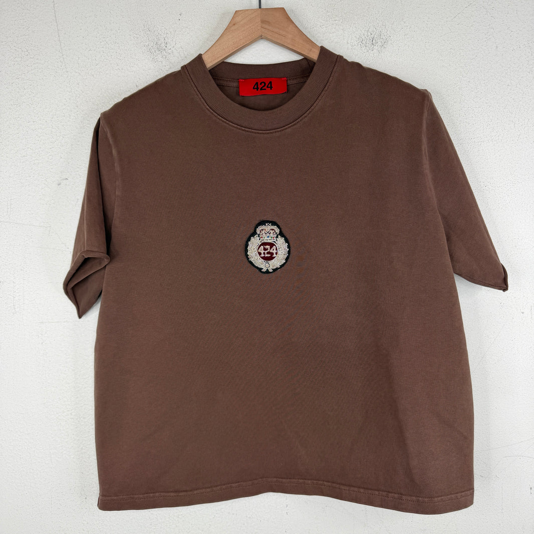 424 Brown Crest Cropped T-Shirt