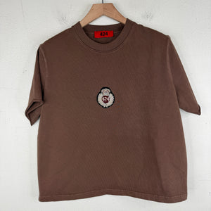 424 Brown Crest Cropped T-Shirt