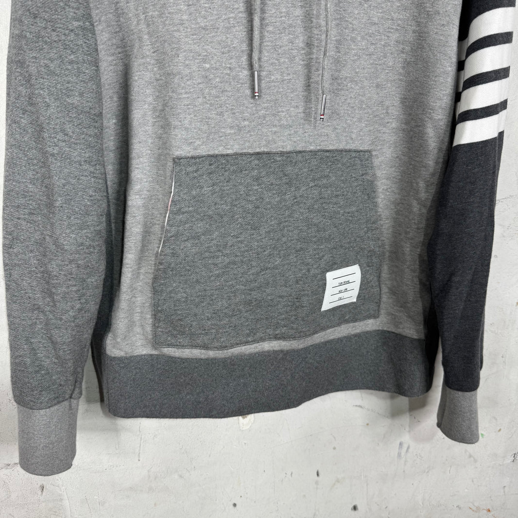 Thom Browne Tri Colored Grey Hoodie