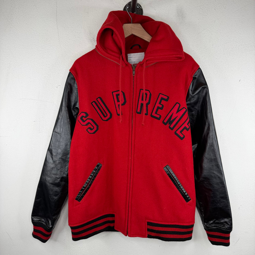 Supreme Red Arc Logo Varsity Jacket