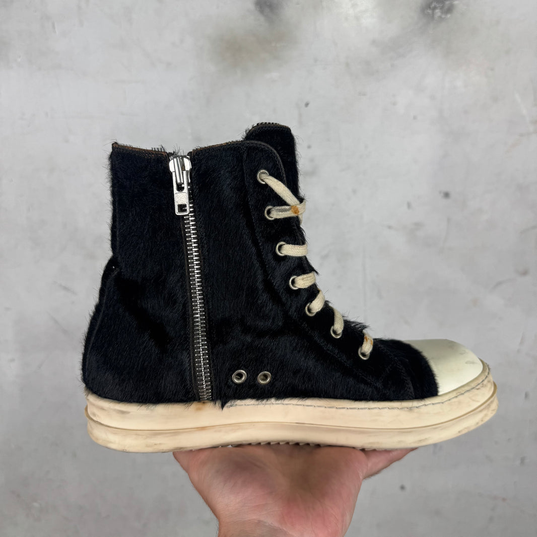Rick Owens 15' Black Ponyhair Ramones