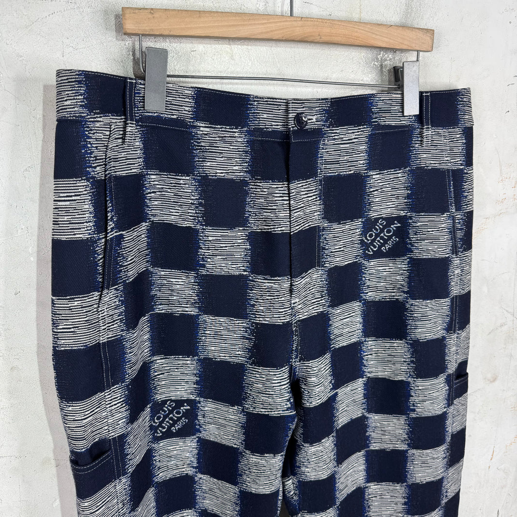 Louis Vuitton Damier Navy Scribbled Workwear Pants