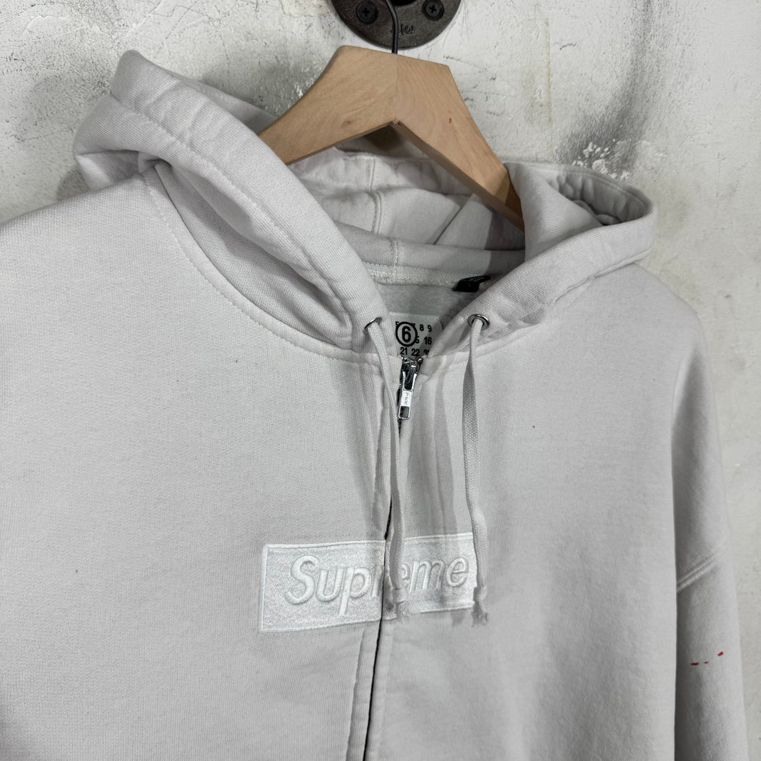 Supreme x MM6 White Zip Hoodie