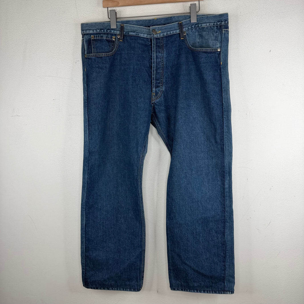 Margiela Blue Two Tone Contrast Stitch Denim Jeans