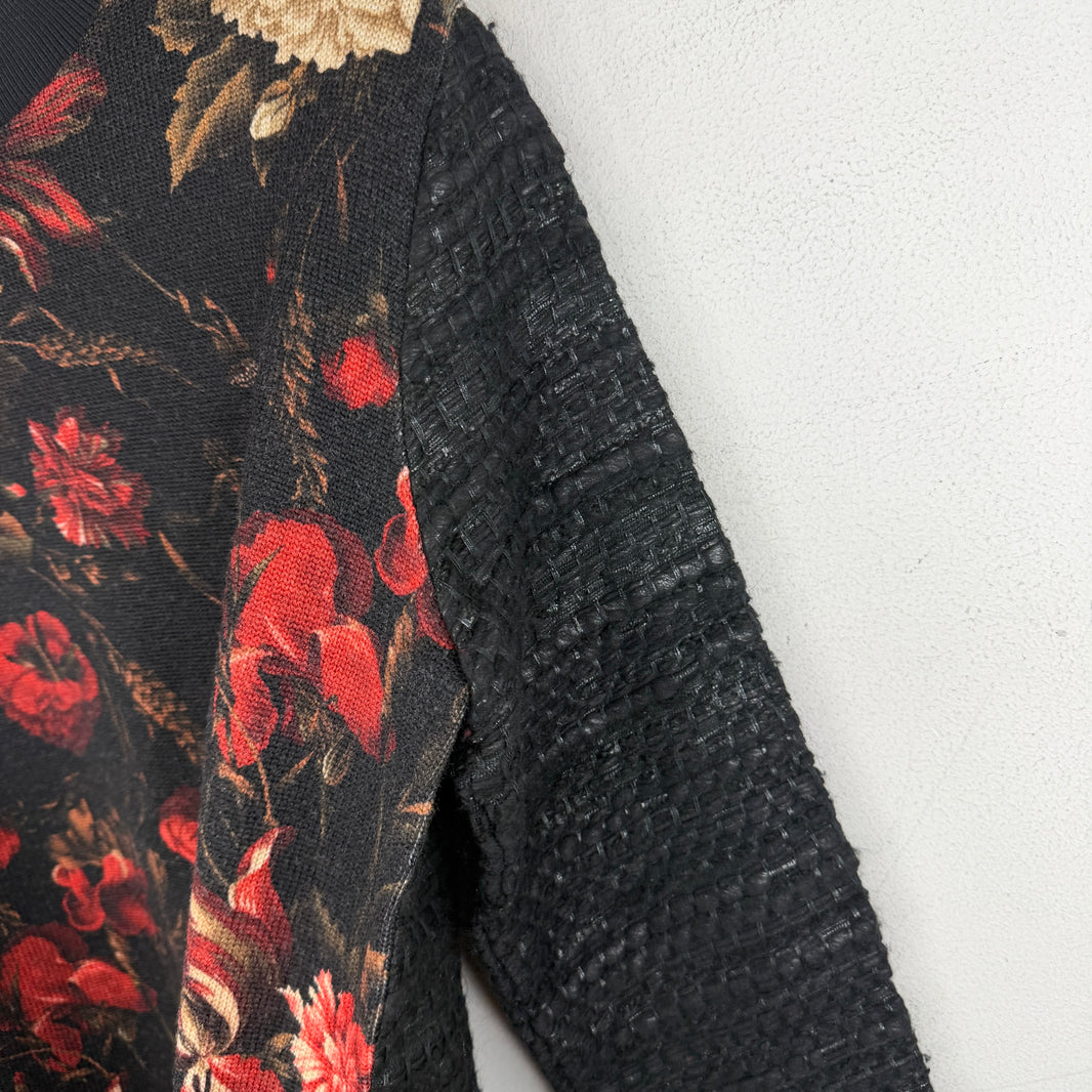 Givenchy Floral Woven Hybrid Split Crewneck