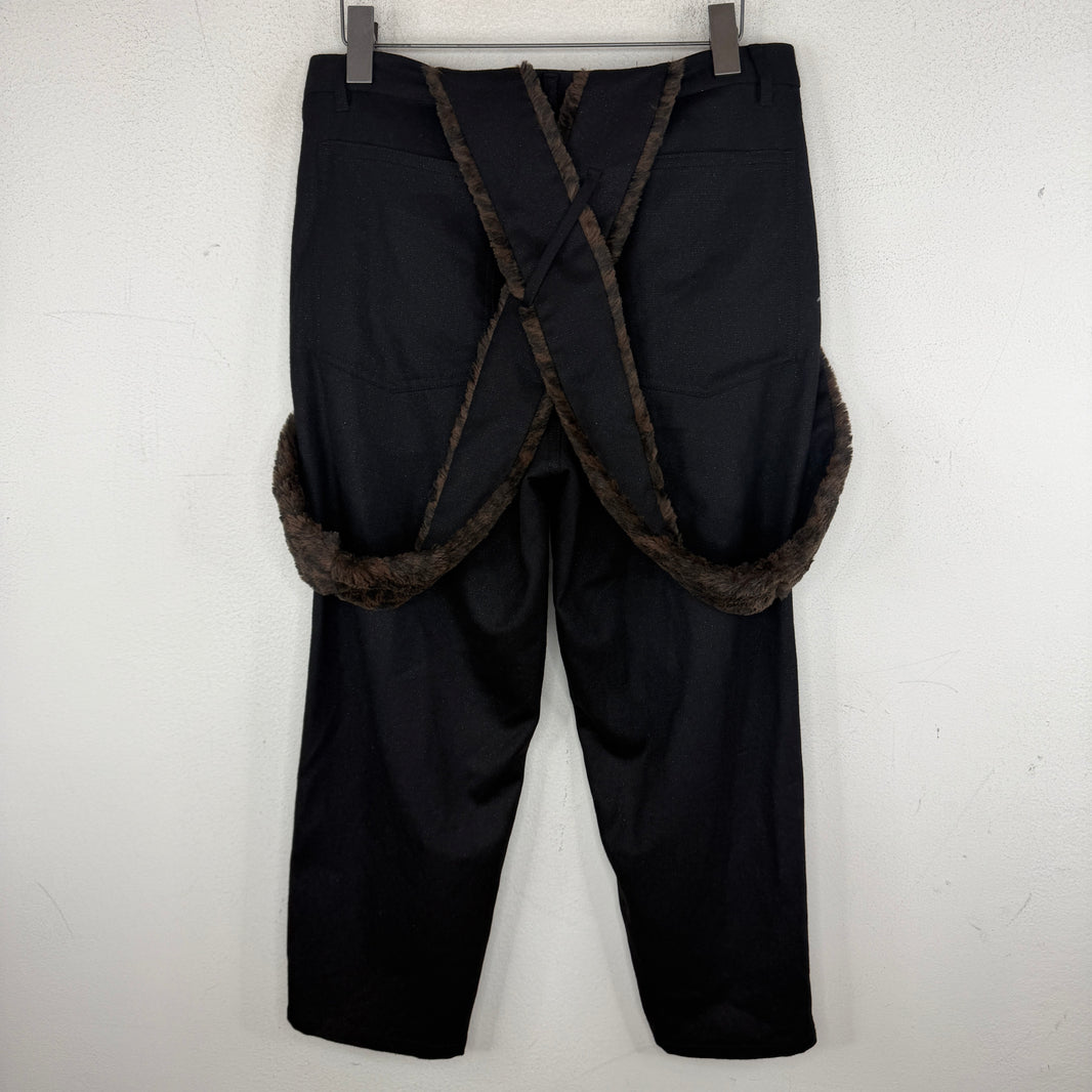 CDG Faux Fur Suspender Trousers