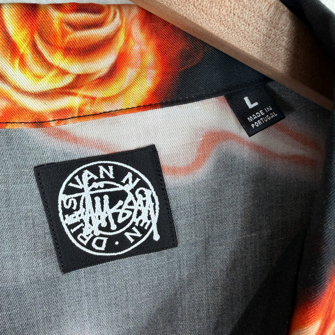 Stussy Dries Van Noten Rose Flame Button Up Shirt