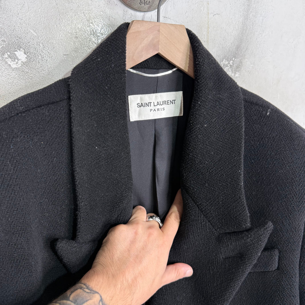 Saint Laurent Black Wool Trench Coat