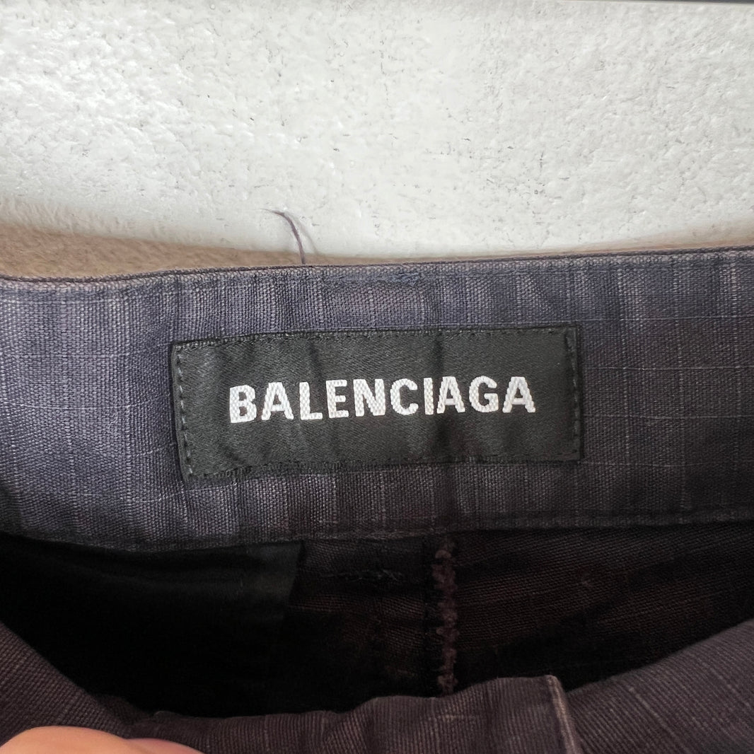 Balenciaga Navy Ripstop Convertible Cargo Trousers