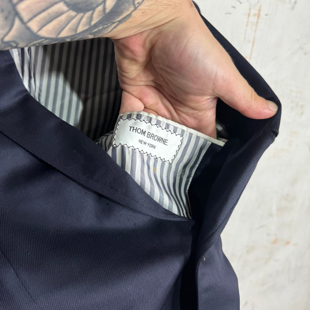 Thom Browne Navy 2 Button Blazer
