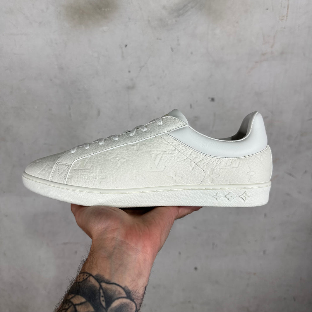 Louis Vuitton White Leather Monogram Luxemburg Sneakers