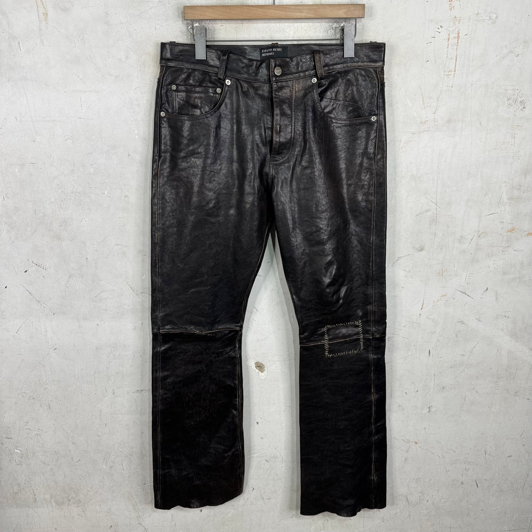 ERD Repaired Flared Leather Pants