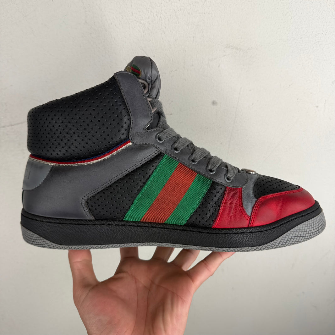 Gucci Distressed Hi-Top Screener Sneakers