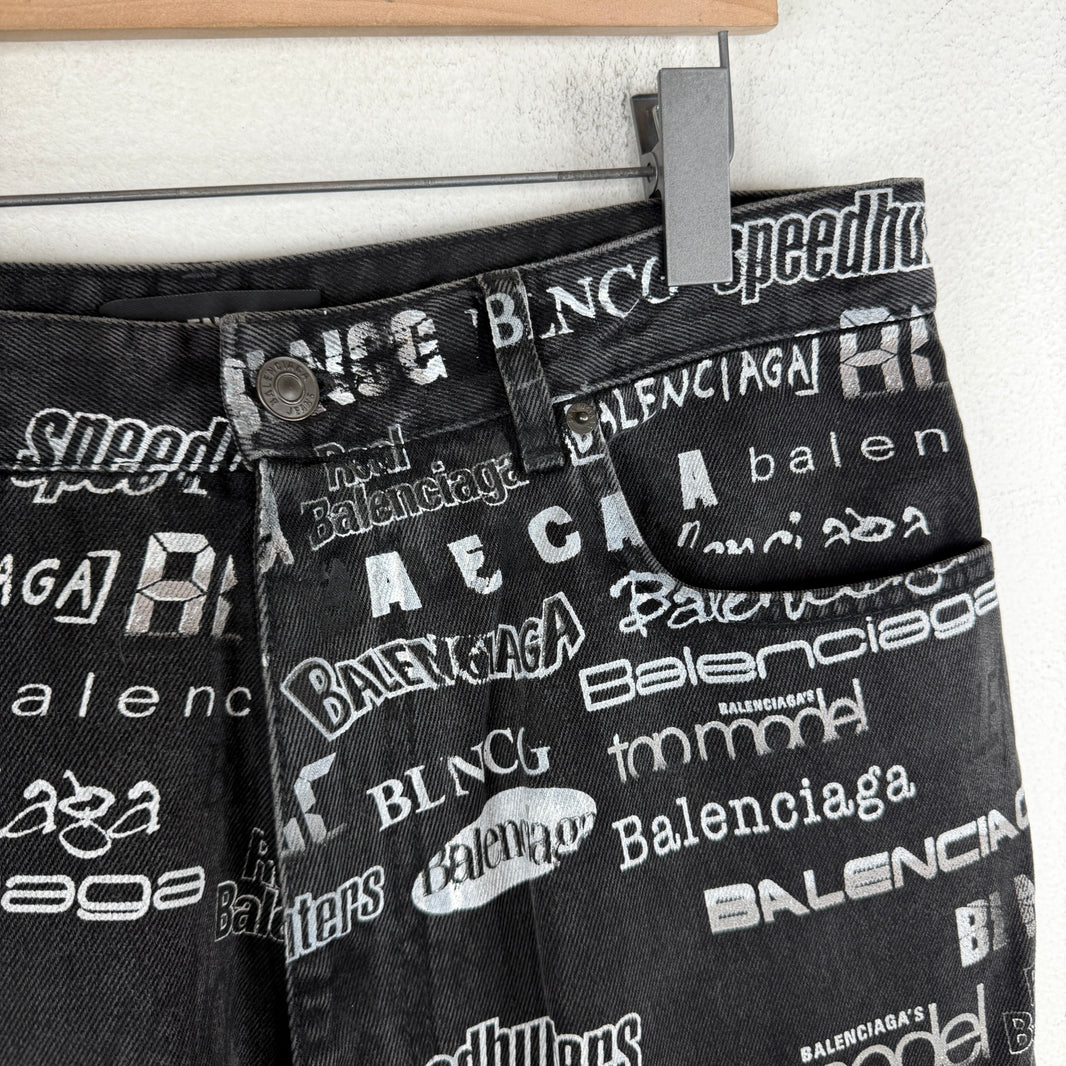Balenciaga AOP Logo Jeans