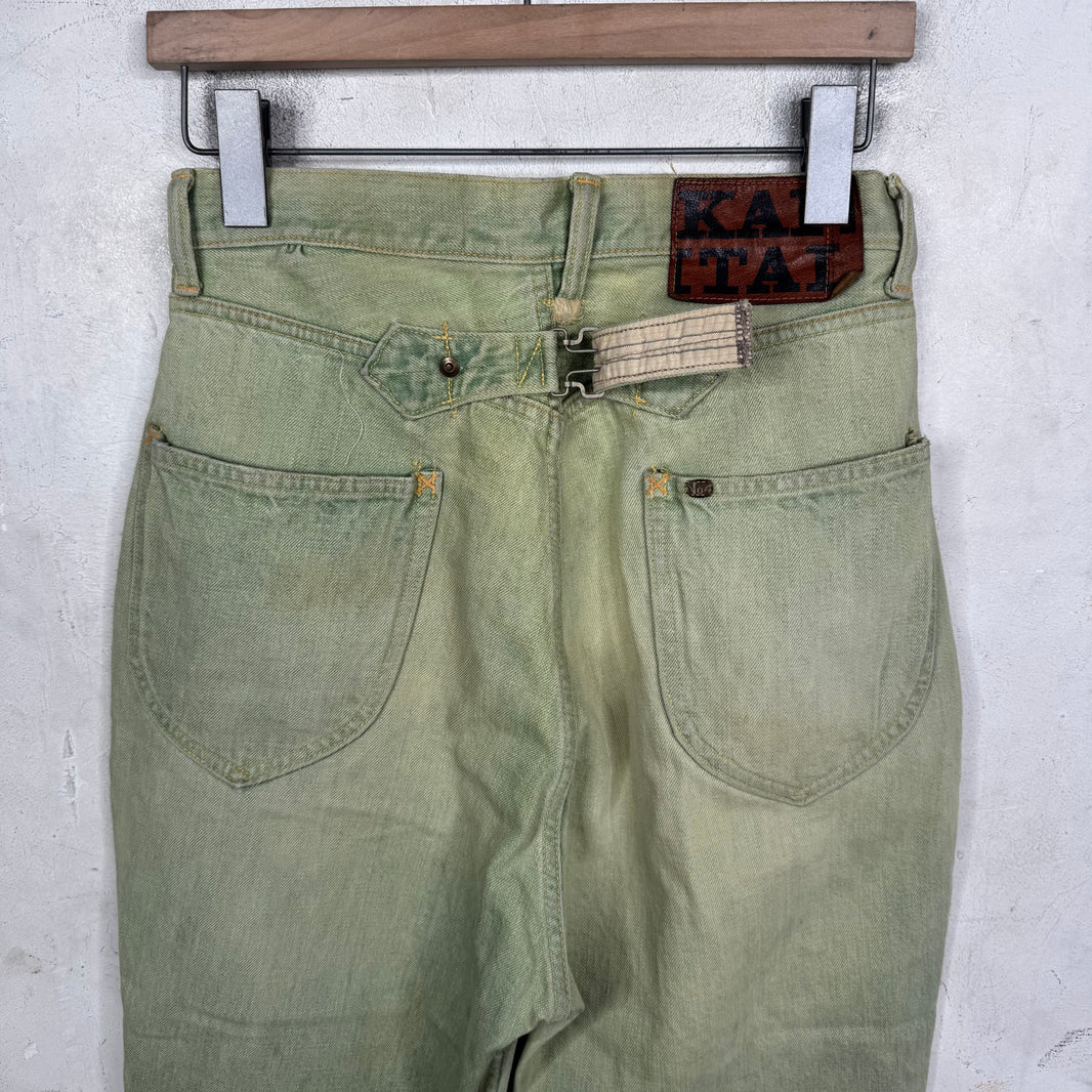Kapital Mint Buttonfly Flared Jeans