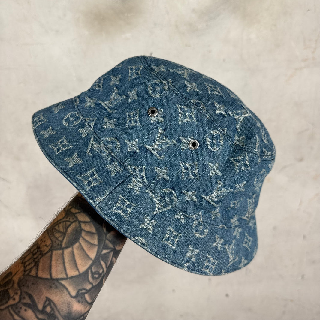 Louis Vuitton Reversible Denim Monogram Bucket Hat