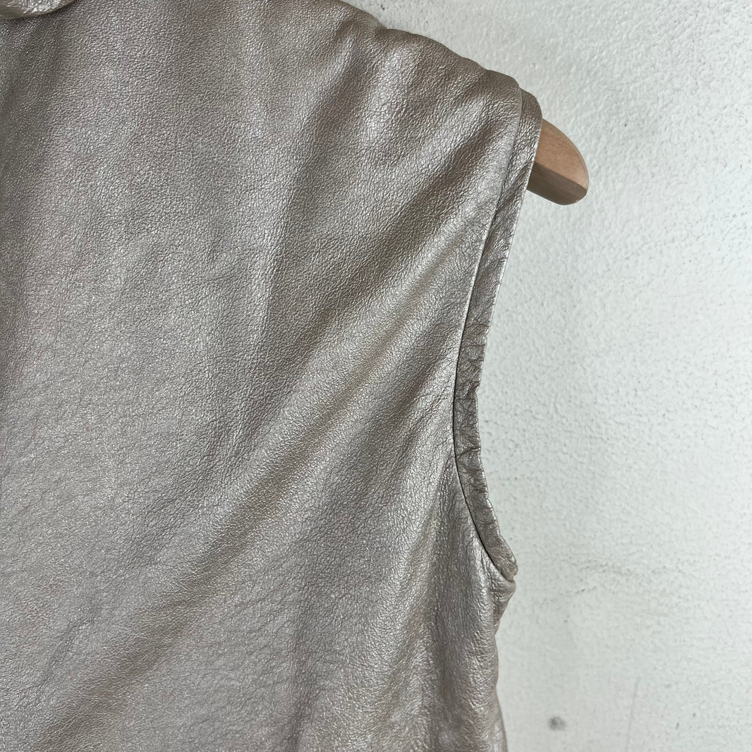 Rick Owens Silver Leather Vest