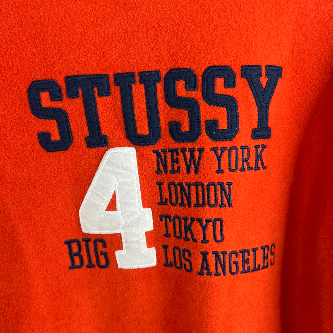 Stussy Big 4 Orange/Navy Varsity Jacket
