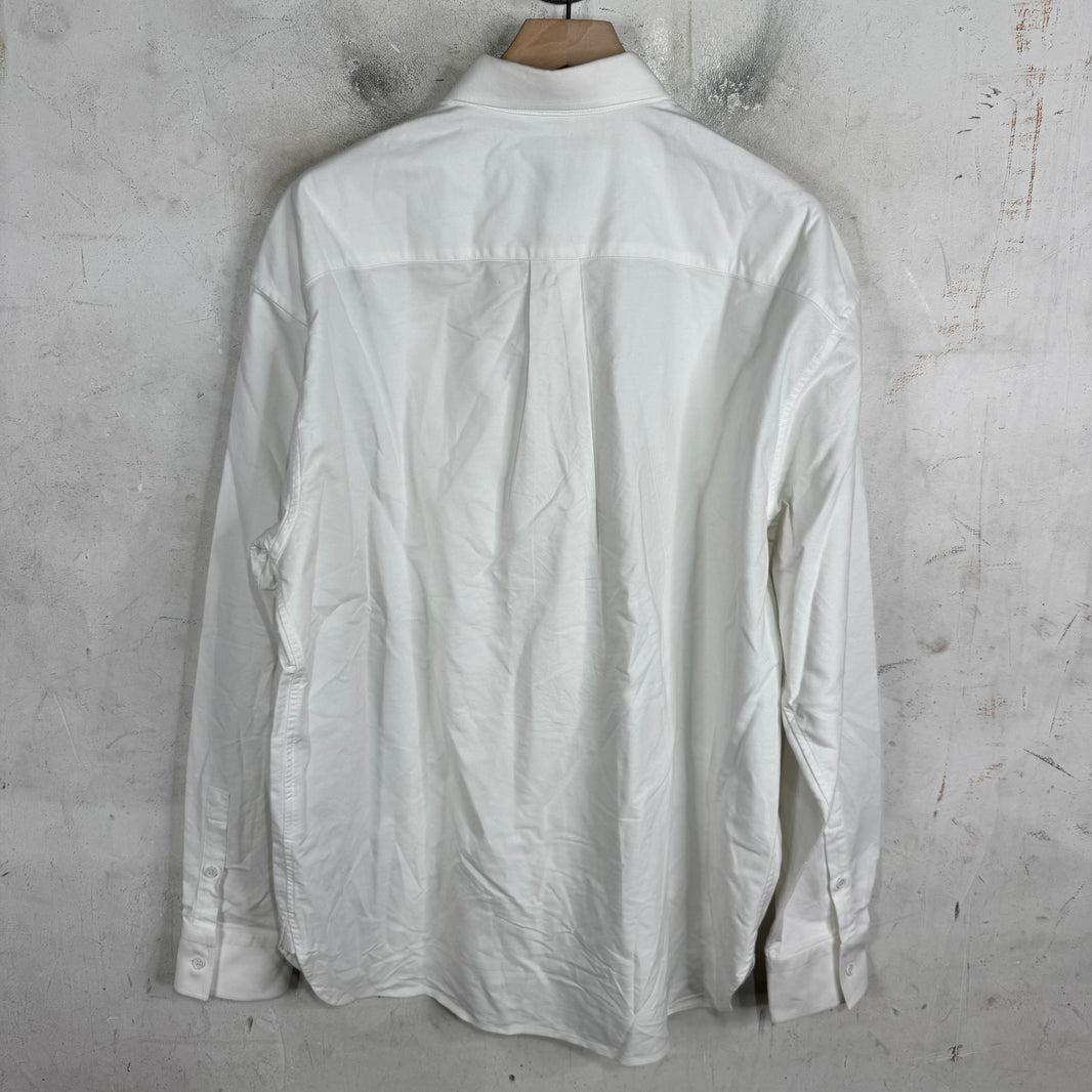 Bottega Veneta White Canvas LS Button Up