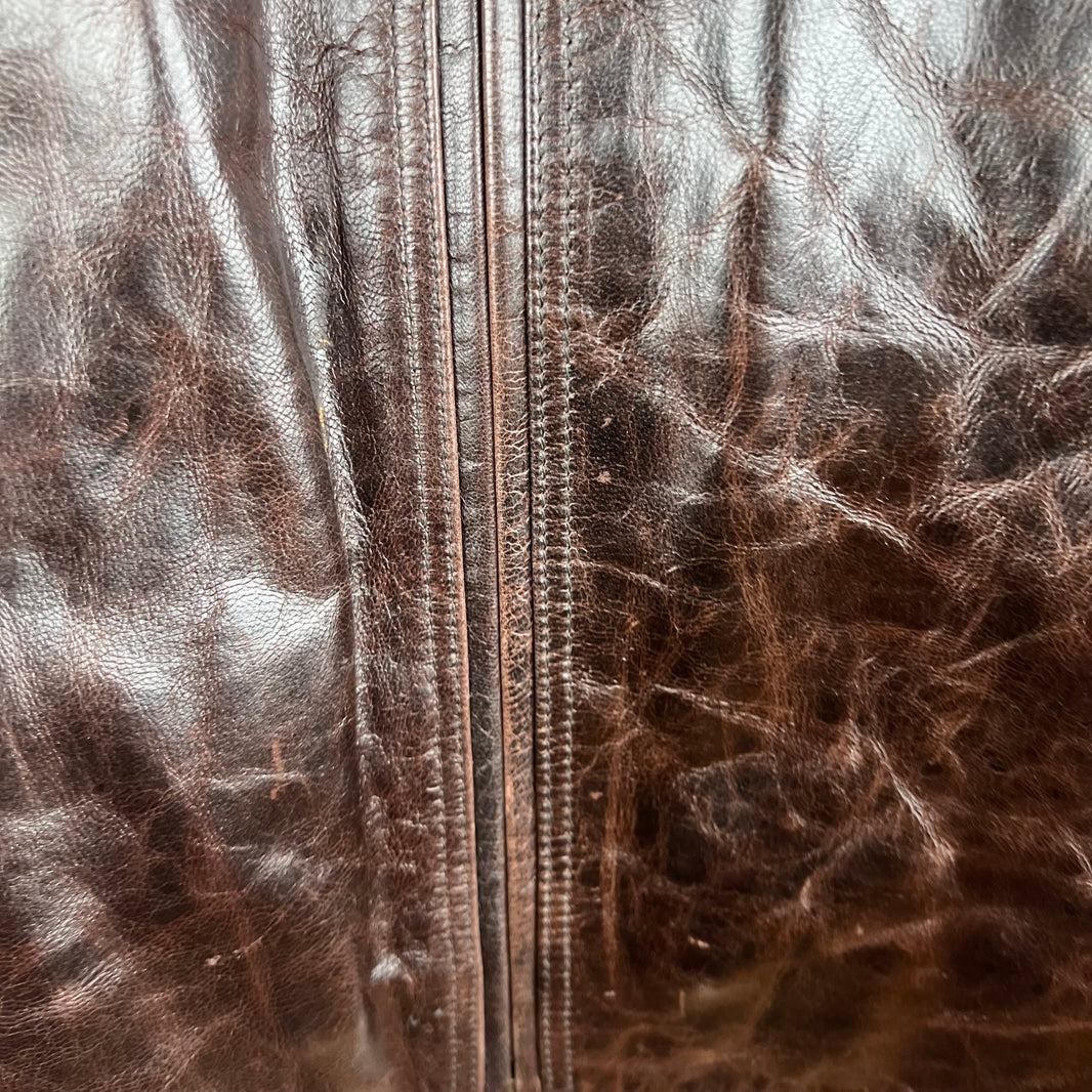 Stussy Brown Leather Garage Jacket
