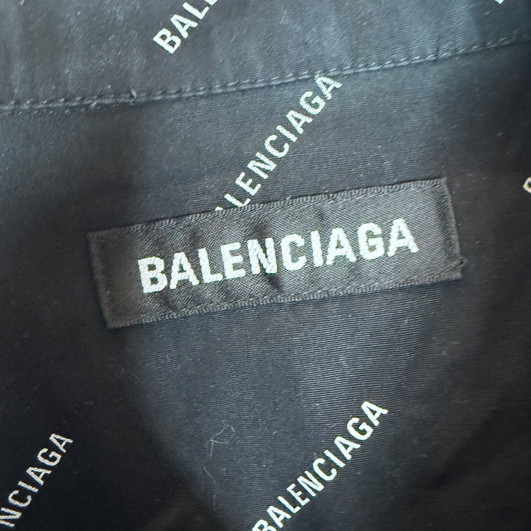 Balenciaga AOP Logo Button Up LS Shirt
