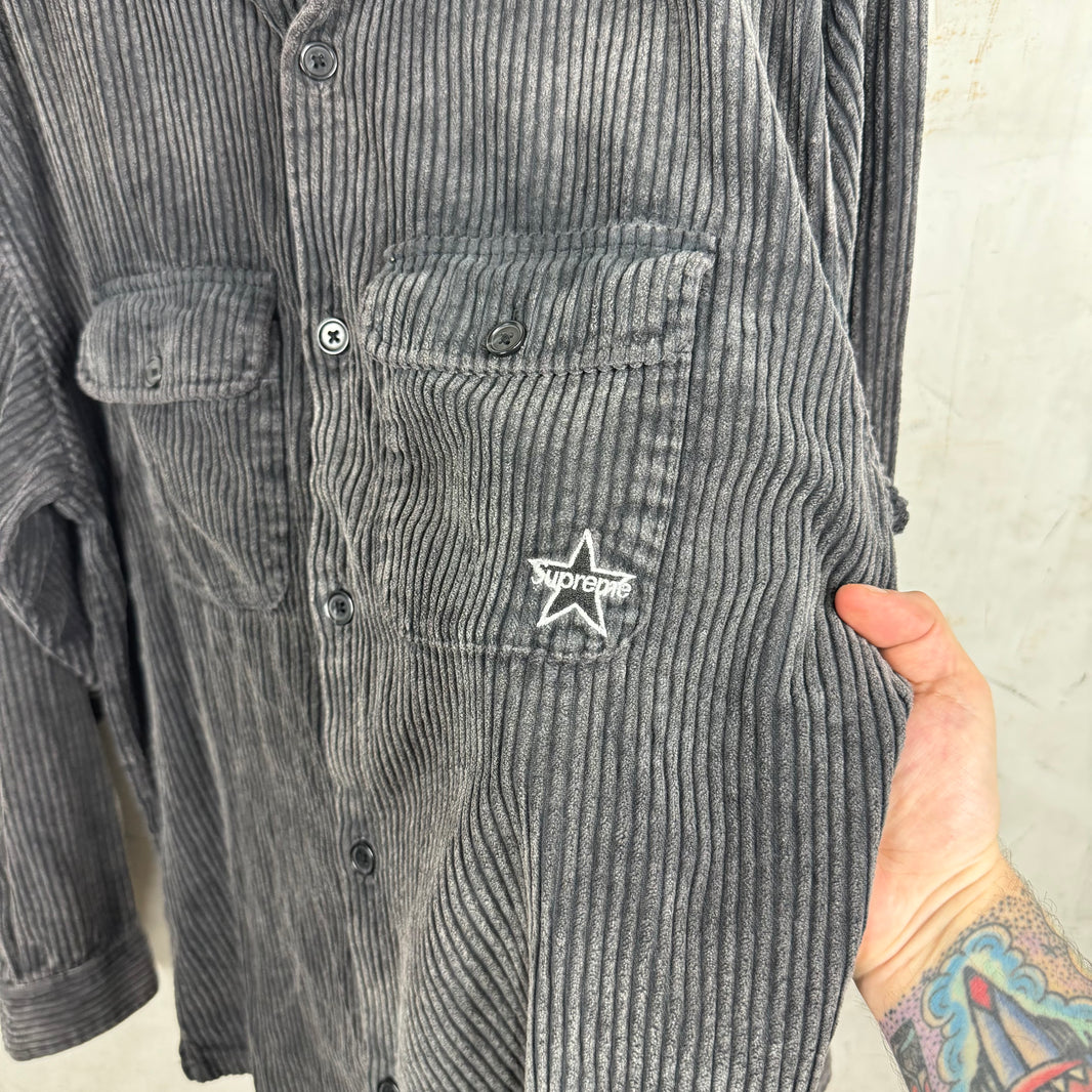Supreme Deep Corduroy Star Logo LS Shirt