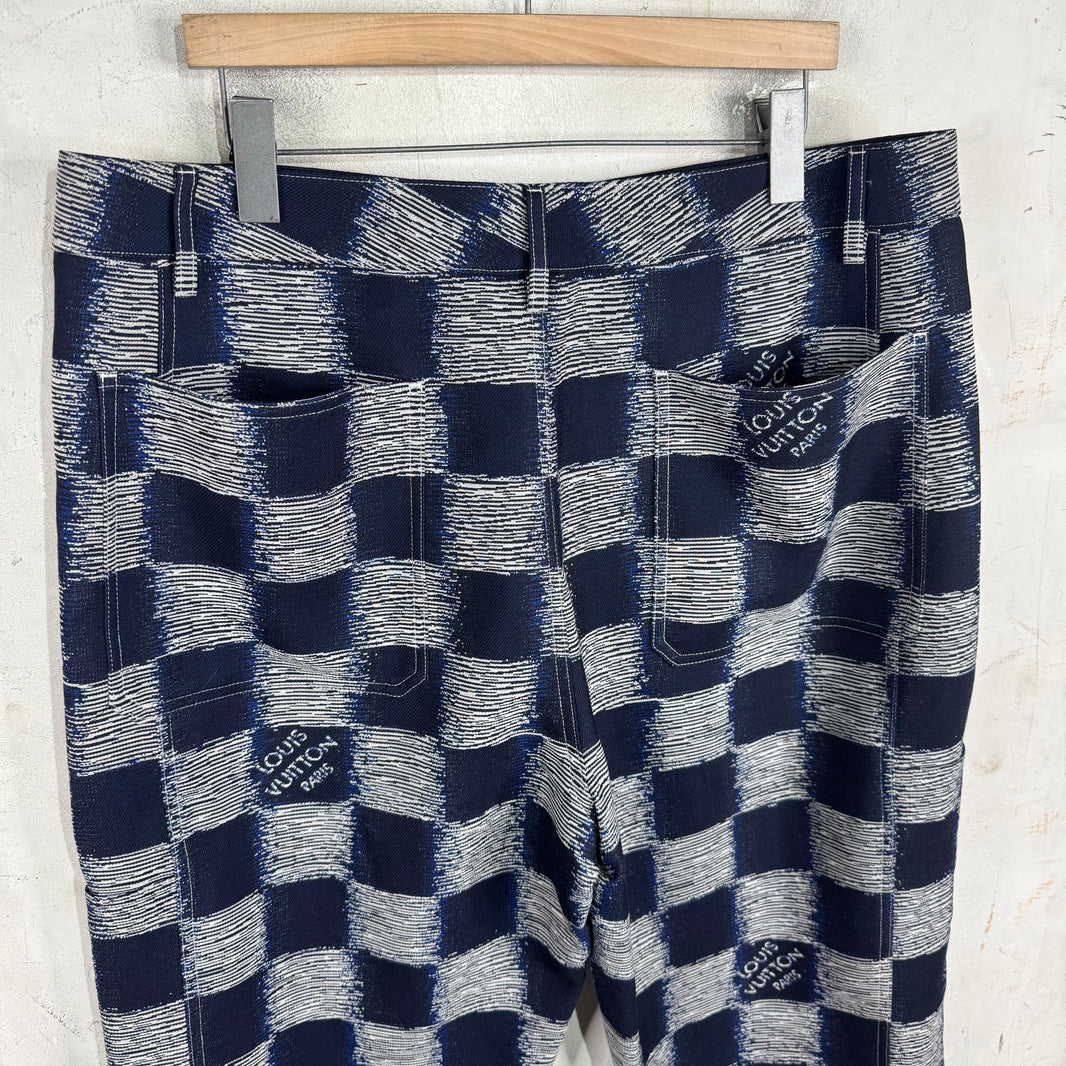 Louis Vuitton Damier Navy Scribbled Workwear Pants